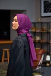İpekhan Vual İpek Şal Düz Renk Mürdüm